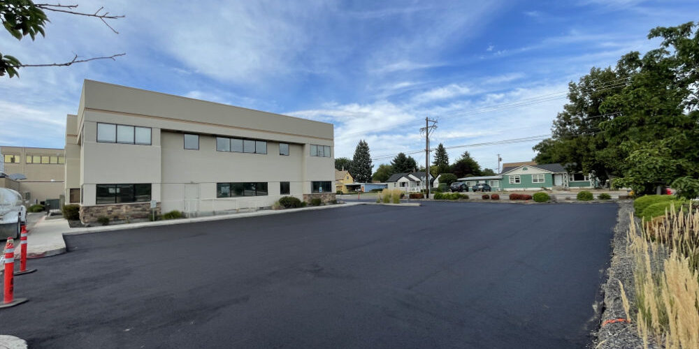 Building with Paved Parking Lot