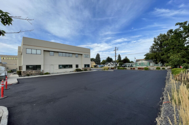 Building with Paved Parking Lot
